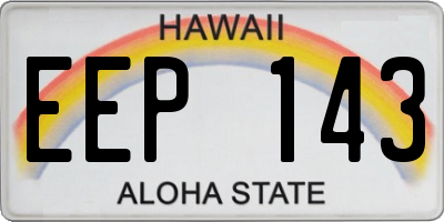 HI license plate EEP143