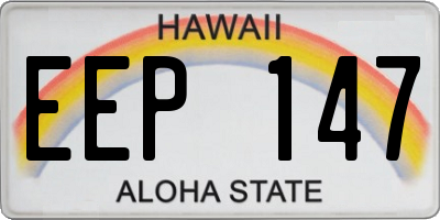 HI license plate EEP147
