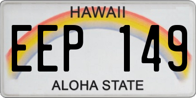 HI license plate EEP149