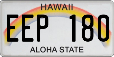 HI license plate EEP180