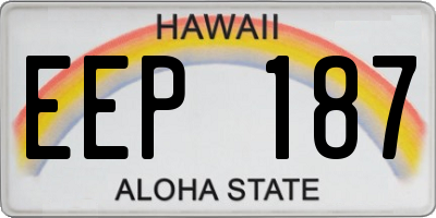 HI license plate EEP187