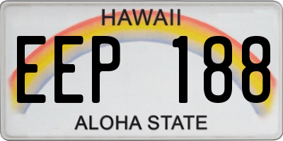 HI license plate EEP188