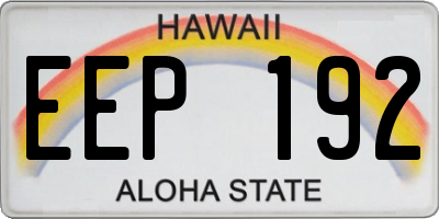 HI license plate EEP192