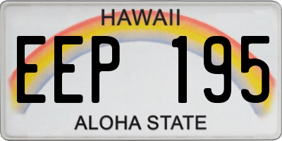 HI license plate EEP195