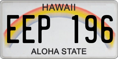 HI license plate EEP196