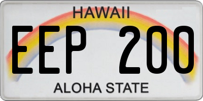 HI license plate EEP200