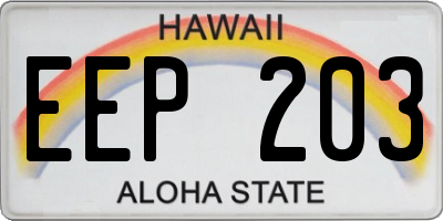 HI license plate EEP203