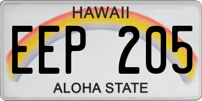 HI license plate EEP205