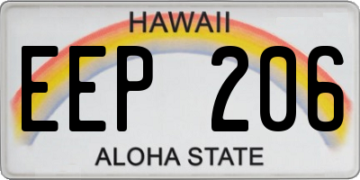 HI license plate EEP206
