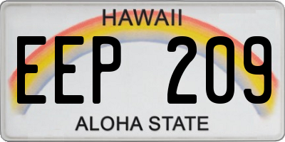 HI license plate EEP209