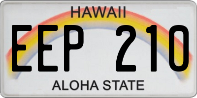 HI license plate EEP210