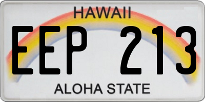 HI license plate EEP213