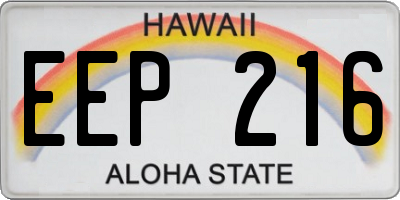 HI license plate EEP216