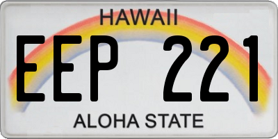 HI license plate EEP221