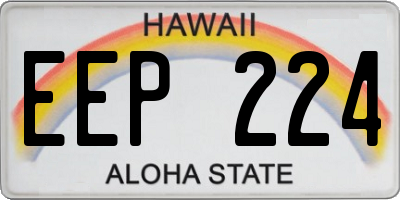 HI license plate EEP224