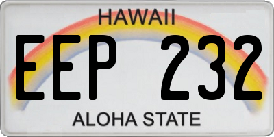 HI license plate EEP232