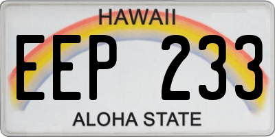 HI license plate EEP233