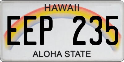 HI license plate EEP235