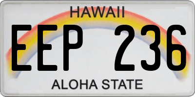HI license plate EEP236