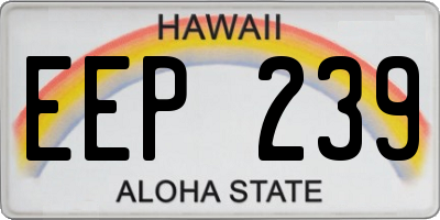 HI license plate EEP239