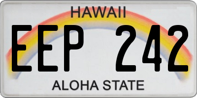 HI license plate EEP242