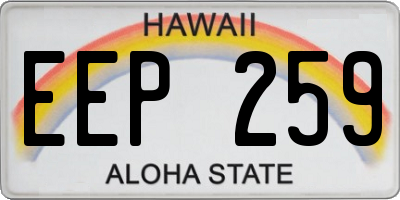 HI license plate EEP259