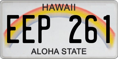 HI license plate EEP261