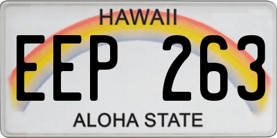 HI license plate EEP263