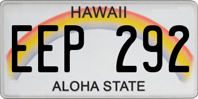 HI license plate EEP292