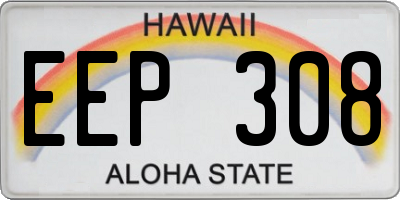 HI license plate EEP308
