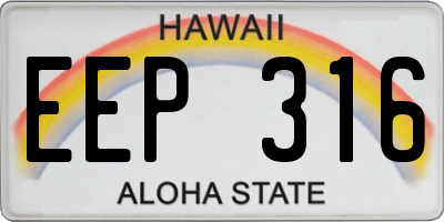 HI license plate EEP316