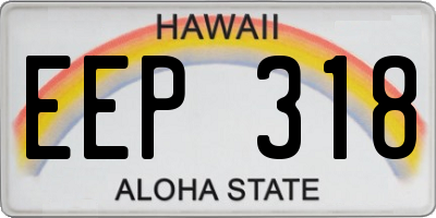 HI license plate EEP318