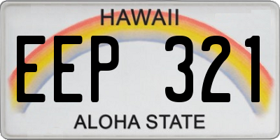 HI license plate EEP321