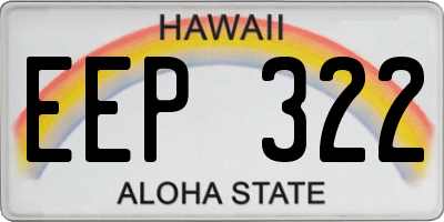 HI license plate EEP322