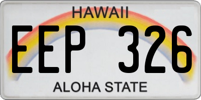 HI license plate EEP326