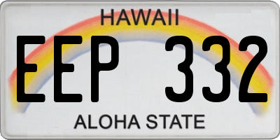 HI license plate EEP332