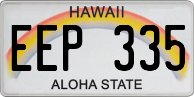 HI license plate EEP335