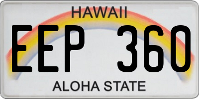 HI license plate EEP360