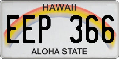 HI license plate EEP366