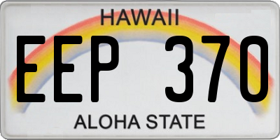 HI license plate EEP370