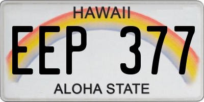 HI license plate EEP377