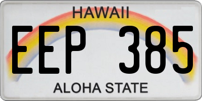 HI license plate EEP385