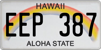 HI license plate EEP387
