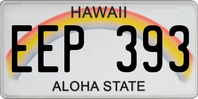 HI license plate EEP393