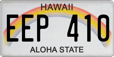 HI license plate EEP410
