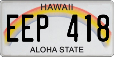 HI license plate EEP418
