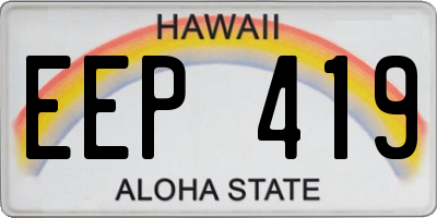 HI license plate EEP419