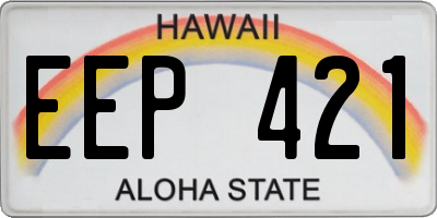 HI license plate EEP421