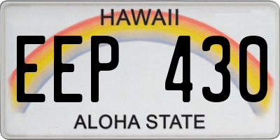 HI license plate EEP430