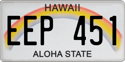 HI license plate EEP451